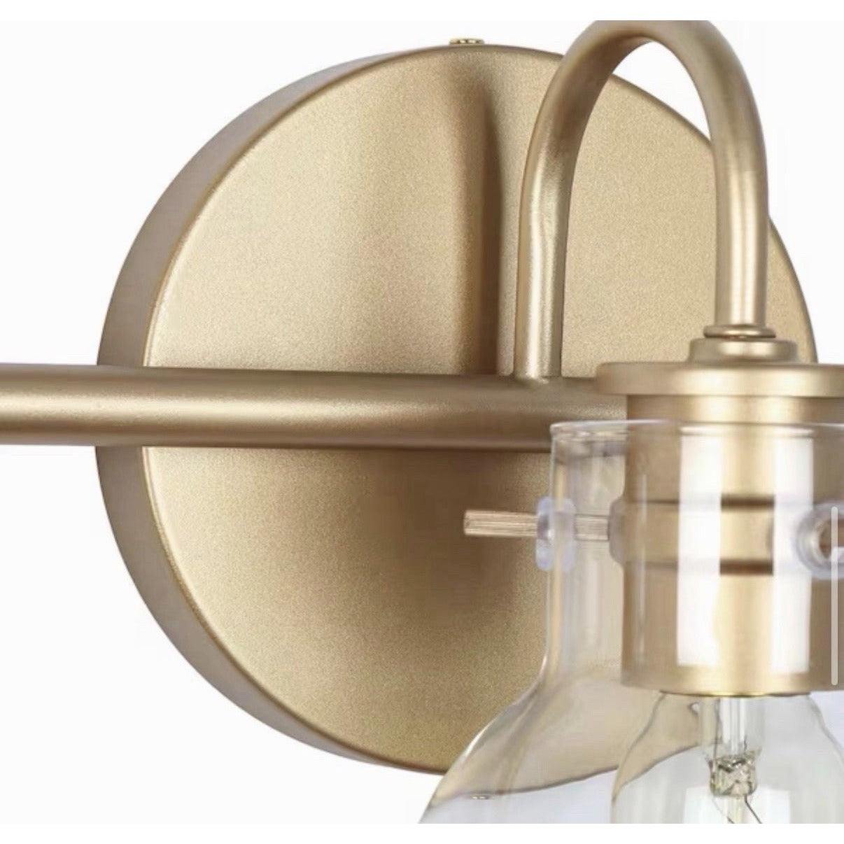 LNC Robb Modern 3-Light Gold Bathroom Vanity Light Interior Powder Room Light.