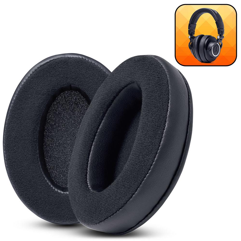 Replacement ATH M50X earpads with velour hybrid design for enhanced comfort and sound quality