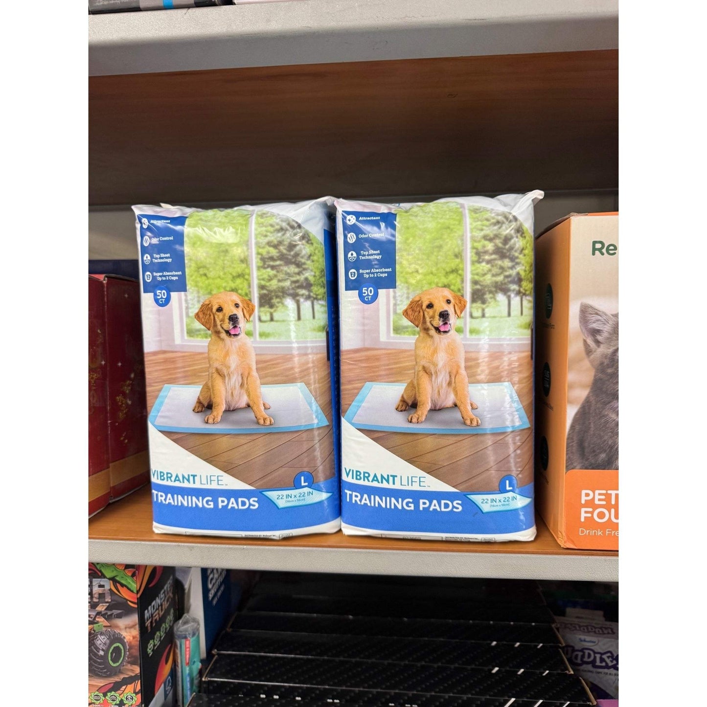 Vibrant Life Training Pads – Super Absorbent  Leak Proof  & Fast Dry Dog and Puppy Pee Pads – L 22in X 22in  50Count