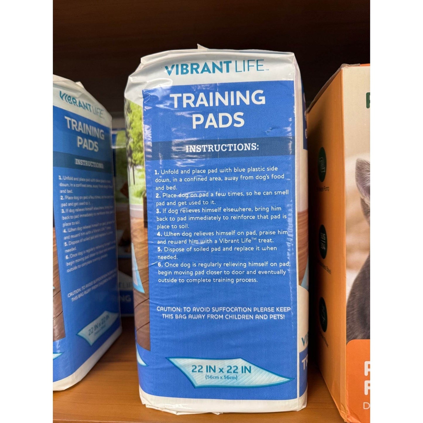Vibrant Life Training Pads – Super Absorbent  Leak Proof  & Fast Dry Dog and Puppy Pee Pads – L 22in X 22in  50Count