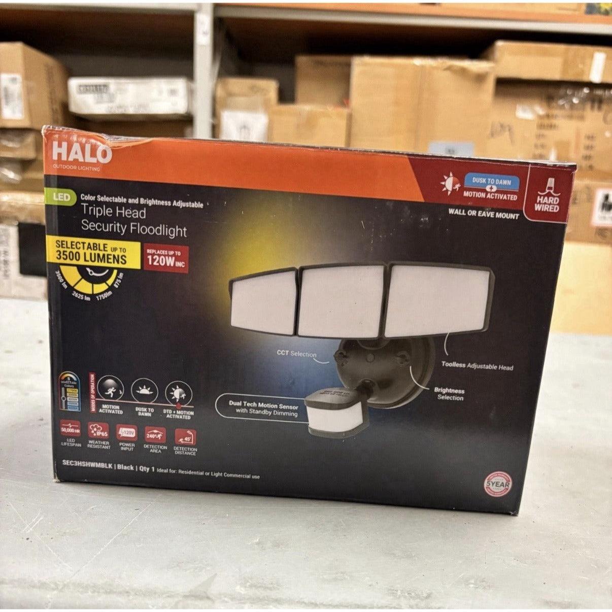 Halo Next Gen Hardwired LED Security Floodlight, 3 Head w/ Motion
