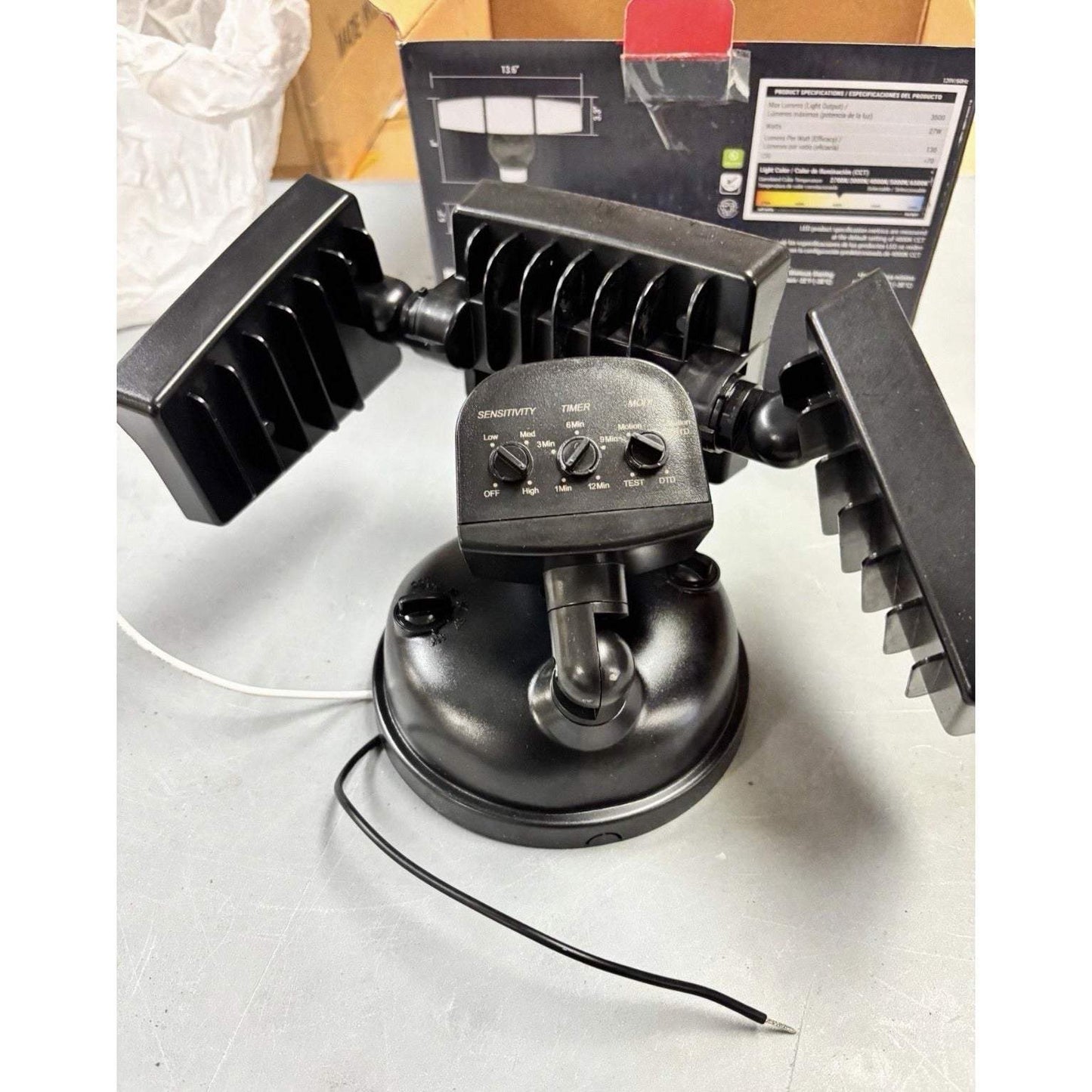 Halo Next Gen Hardwired LED Security Floodlight, 3 Head w/ Motion