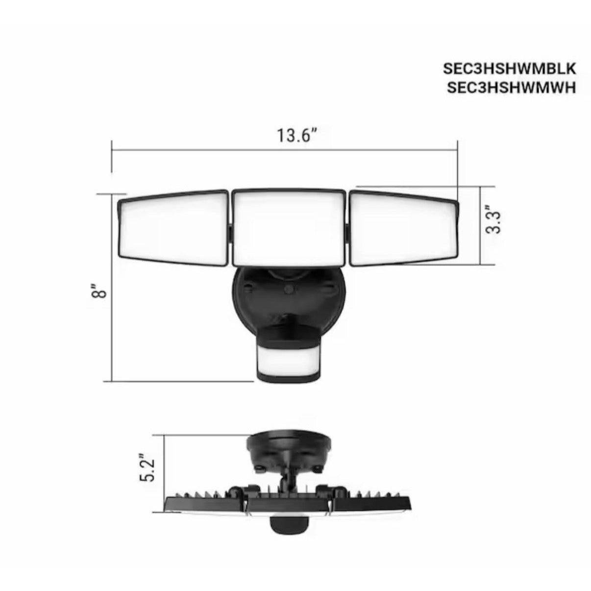 Halo Next Gen Hardwired LED Security Floodlight, 3 Head w/ Motion