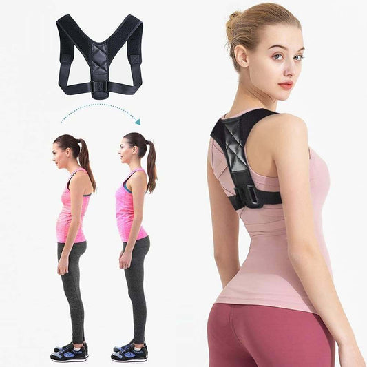 FUYERLI adjustable posture corrector with clavicle brace for men and women, unisex size 28 to 42 inches, designed to realign spine and relieve back pain.