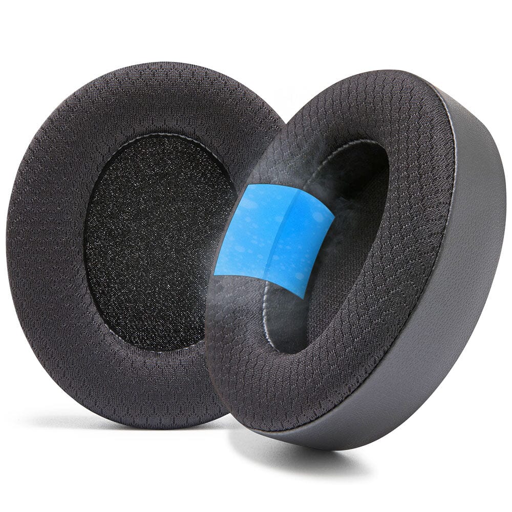 Beats Studio Pro cooling gel earpads with black premium PU leather and breathable fabric for enhanced comfort and sound quality.