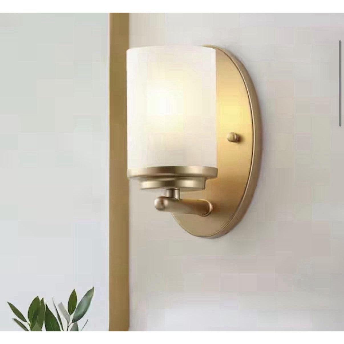 aiwen Modern 4.33" Gold Wall Sconce Contemporary Wall Light Fixture w/ Frosted