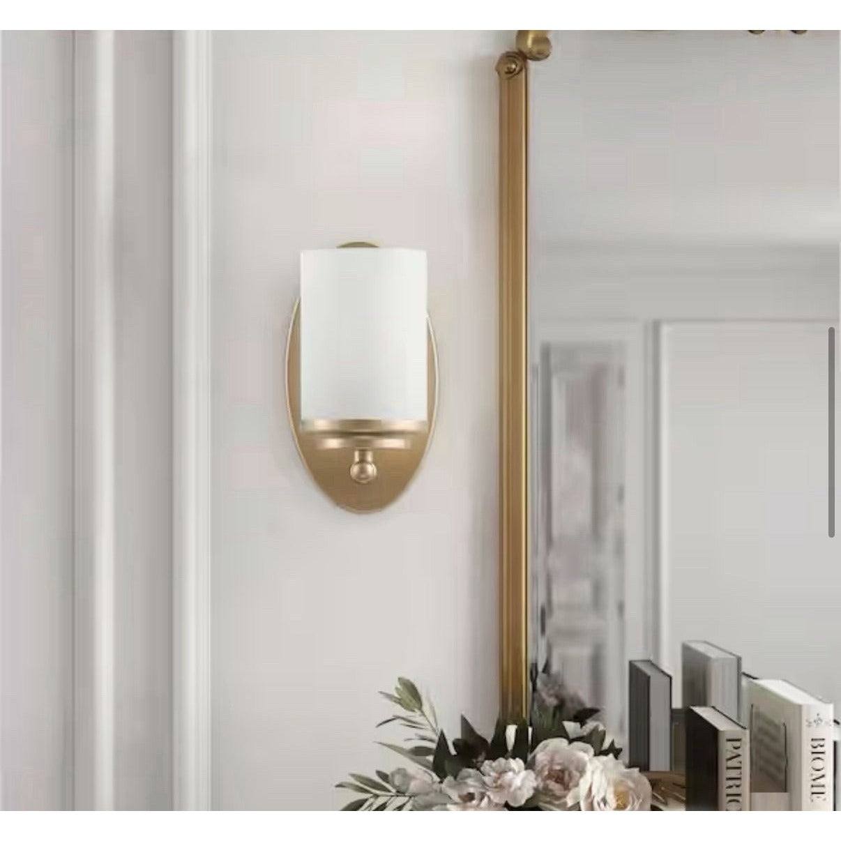 aiwen Modern 4.33" Gold Wall Sconce Contemporary Wall Light Fixture w/ Frosted