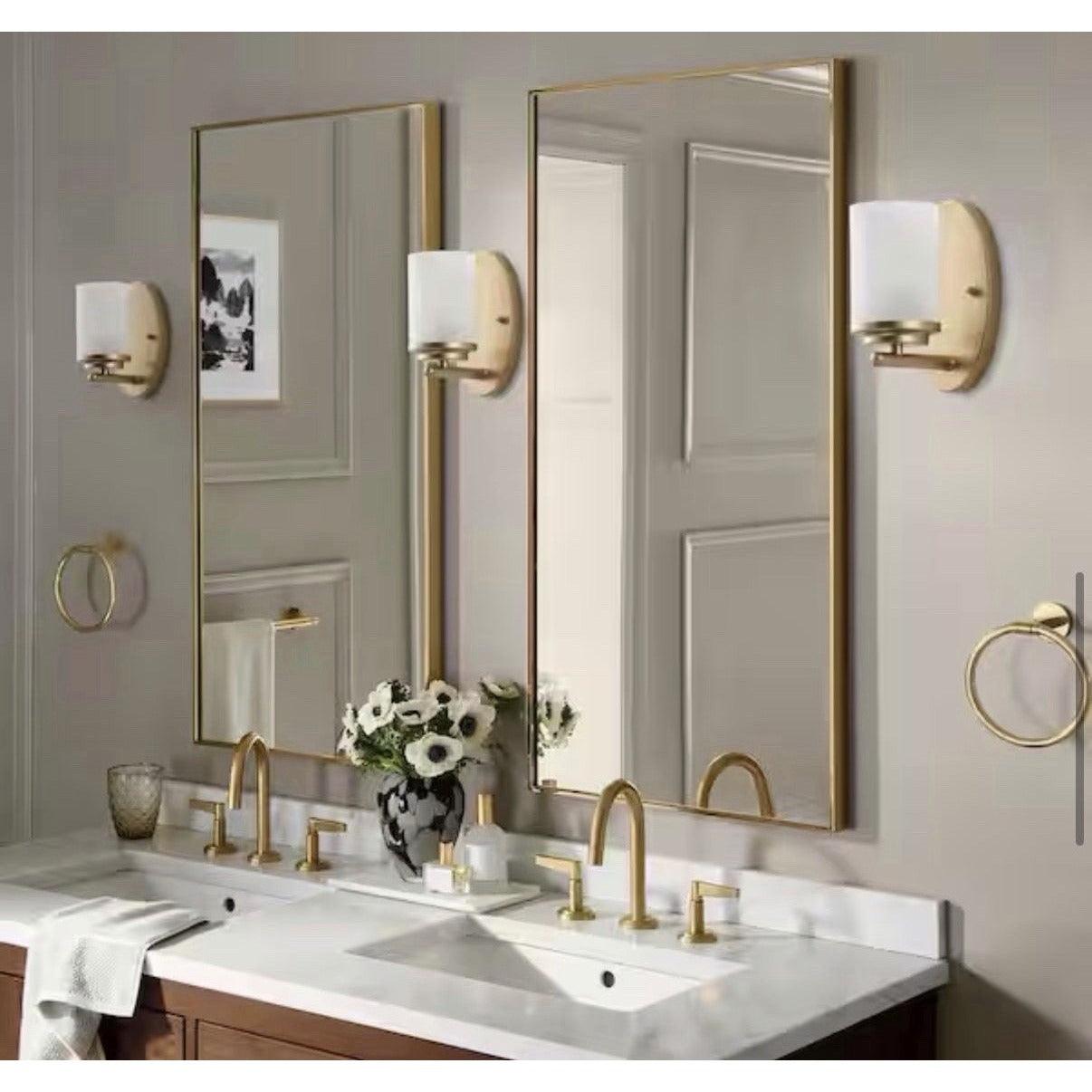 aiwen Modern 4.33" Gold Wall Sconce Contemporary Wall Light Fixture w/ Frosted