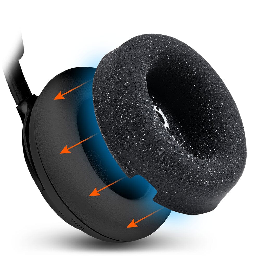 Black silicone sweat covers for Bose QuietComfort Ultra headphone earpads, water-resistant and machine washable.