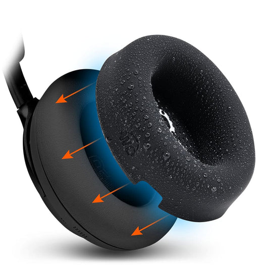 Black silicone sweat covers for Bose QuietComfort Ultra headphone earpads, water-resistant and machine washable.