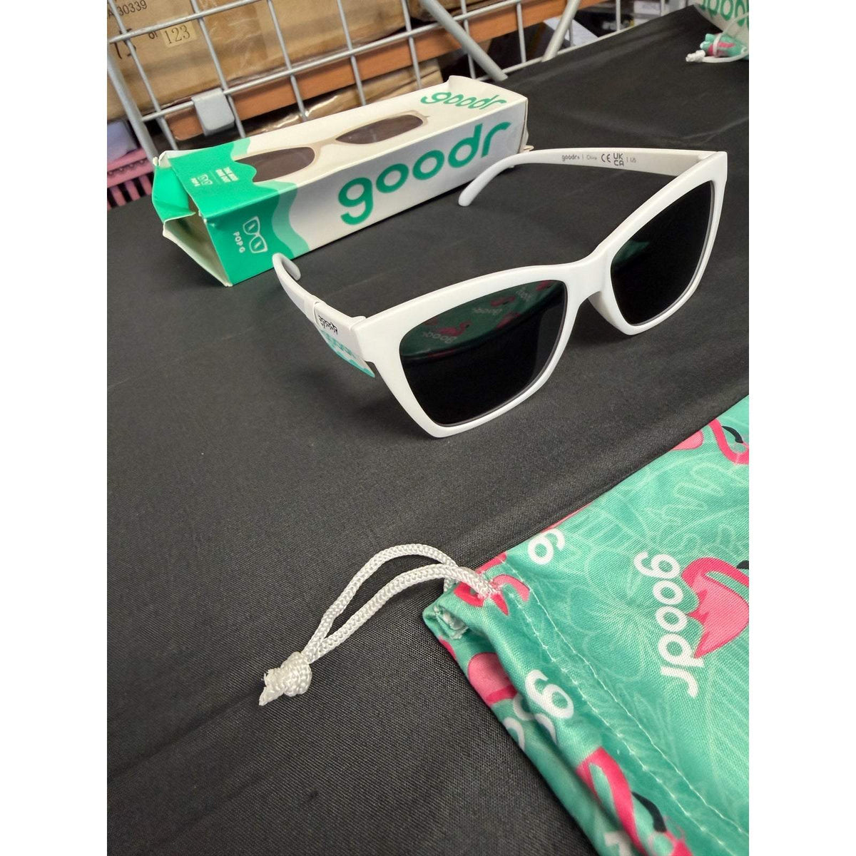 goodr Adult Pop G The Mod One Out Plastic Rectangle Sunglasses - White