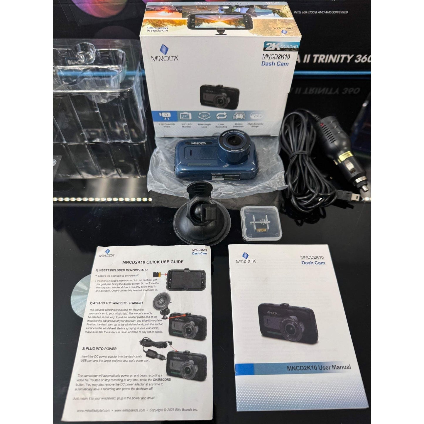 MINOLTA MNCD2K10 2.5K Quad HD Car Camcorder W/3.0" LCD Monitor (Blue)