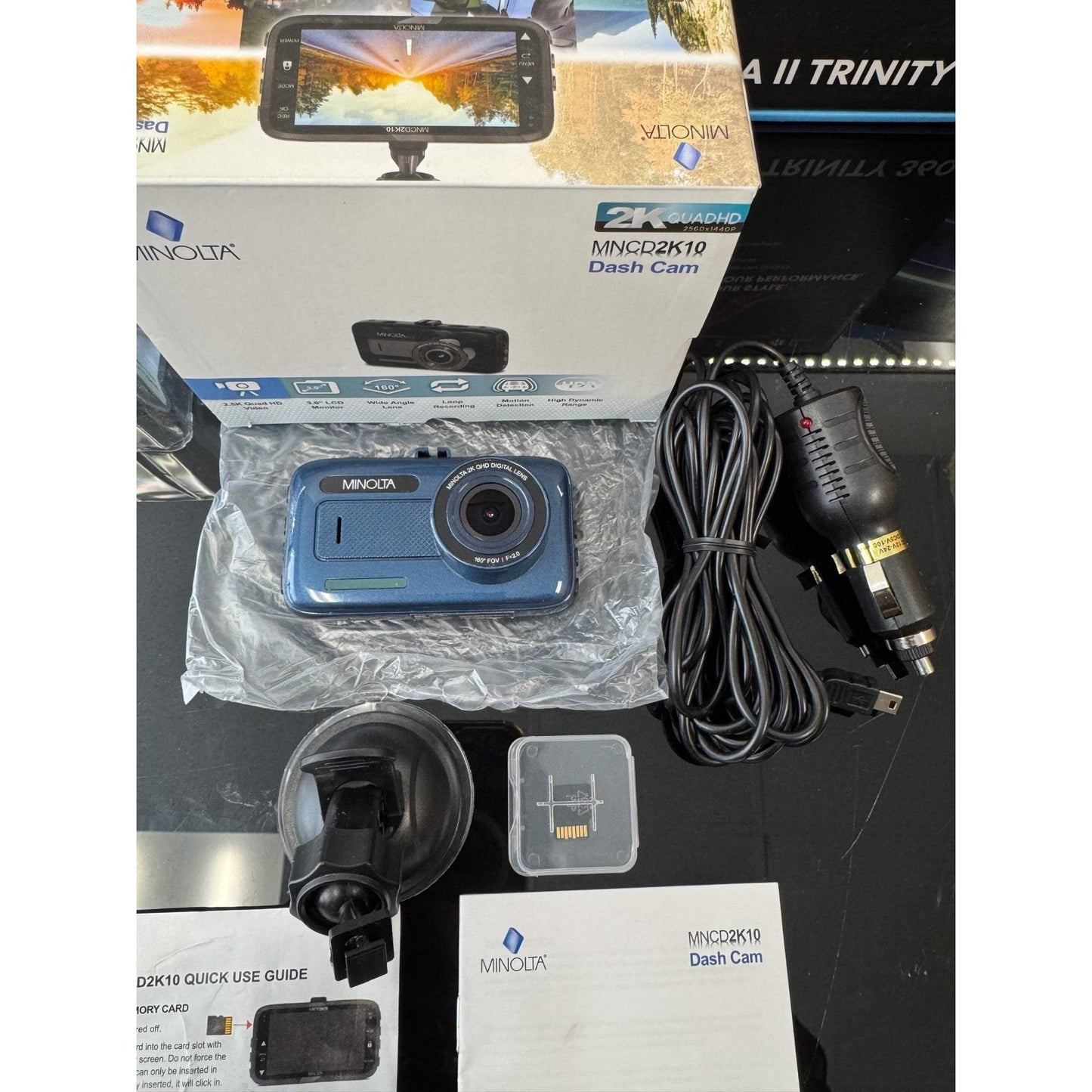 MINOLTA MNCD2K10 2.5K Quad HD Car Camcorder W/3.0" LCD Monitor (Blue)