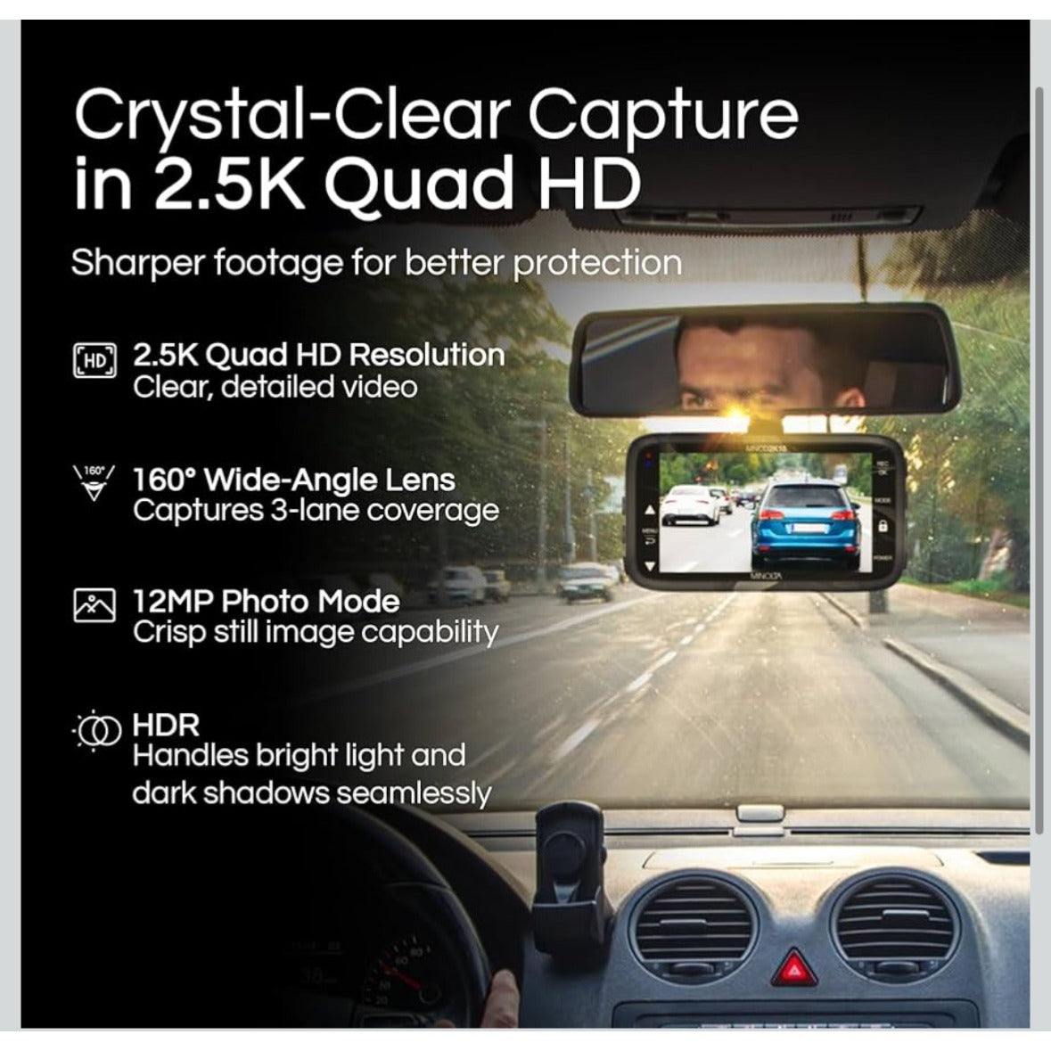 MINOLTA MNCD2K10 2.5K Quad HD Car Camcorder W/3.0" LCD Monitor (Blue)