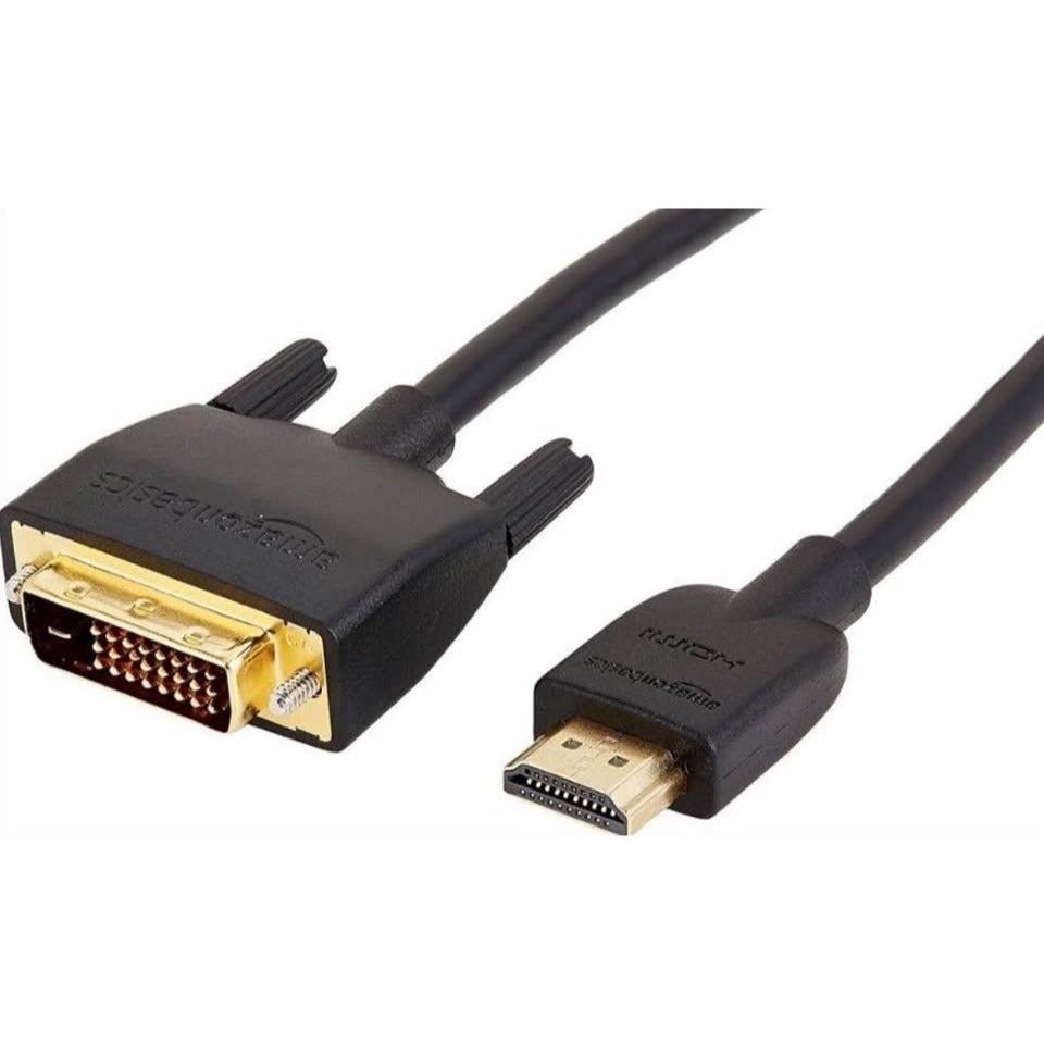 Amazon Basics 3-foot HDMI to DVI adapter cable with gold-plated connectors, bi-directional 1080P support