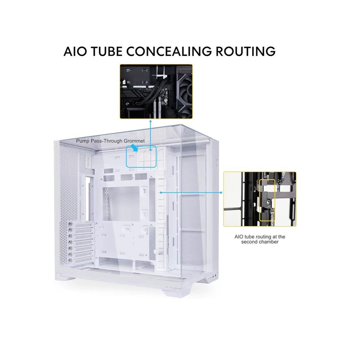 Lian Li O11 Vision Compact ATX PC Case, Back-Connect, White (O11VPW)
Compact dual-chamber