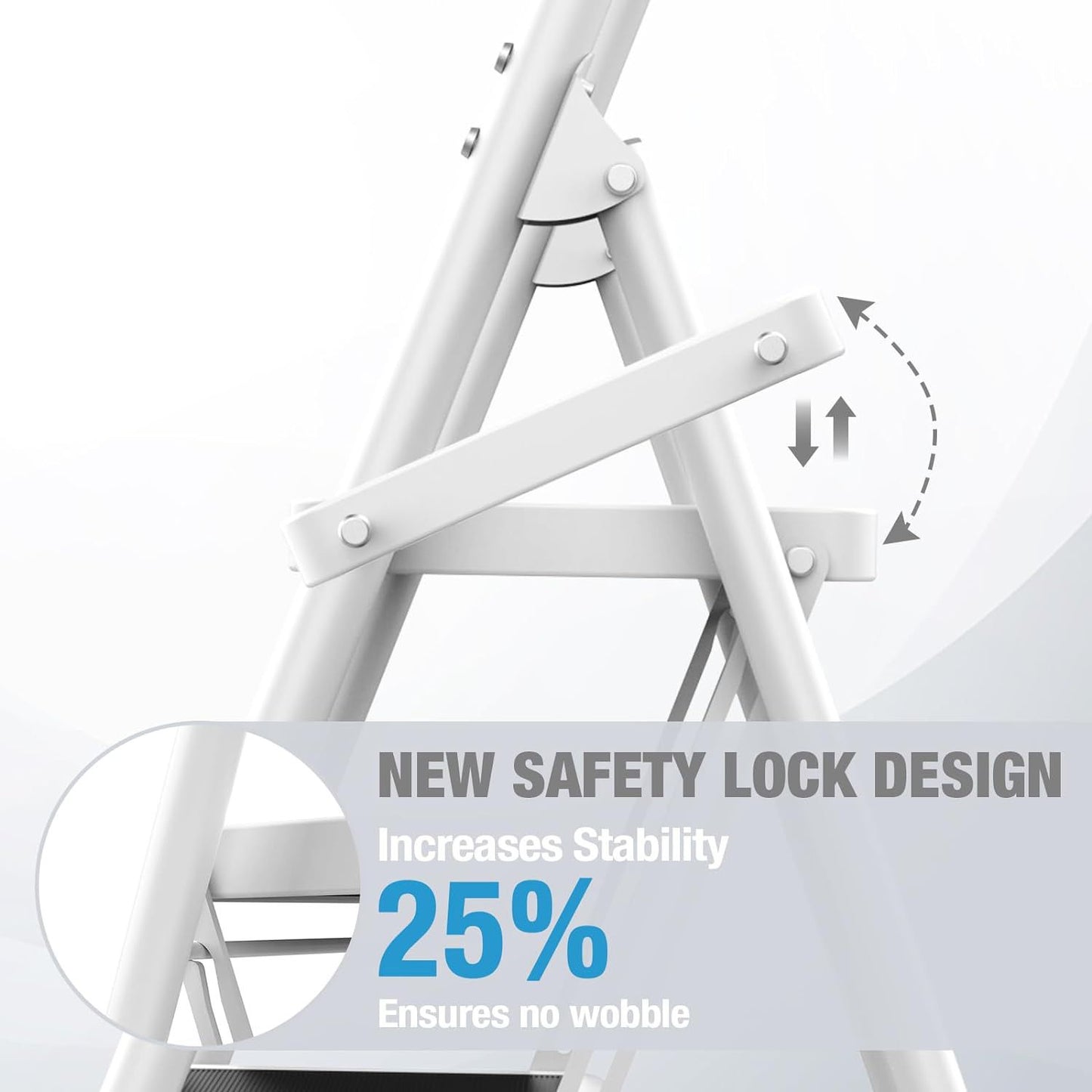HBTower Step Ladder, 2 Step Stool for Adults, 2 Step Ladder Folding Step Stool with Cushioned Handle, 330 lbs Capacity,Step Ladder with Wide Anti-Slip - Selzalot