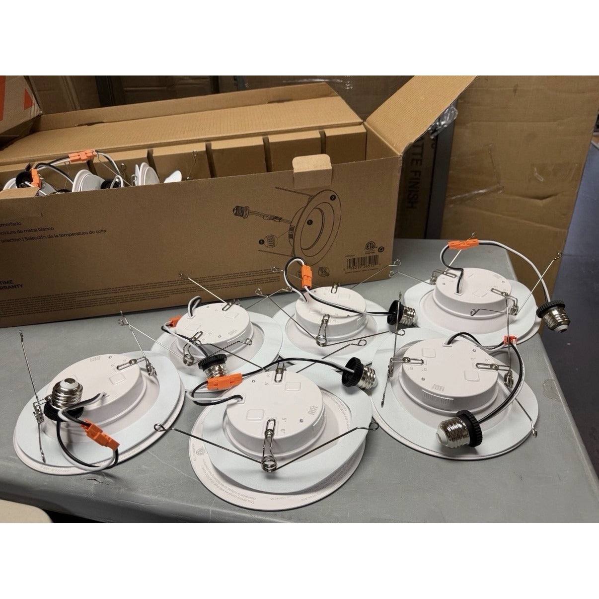 12-Pk Globe Electric 5/6 in. CCT Dimmable LED Retrofit Trim Recessed Light