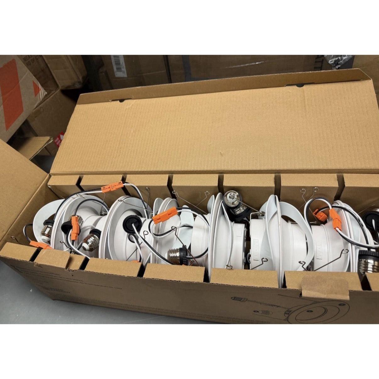 12-Pk Globe Electric 5/6 in. CCT Dimmable LED Retrofit Trim Recessed Light