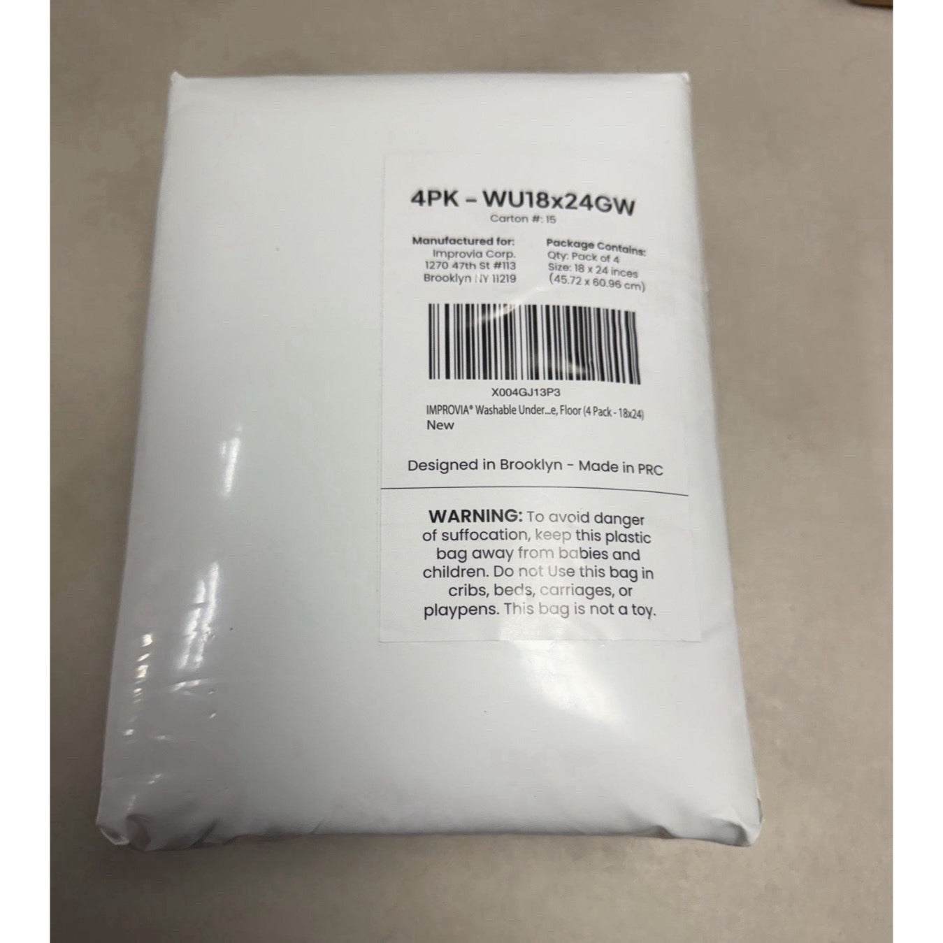 IMPROVIA® Washable Underpads, Heavy Absorbency Reusable Incontinence Pads  18x24