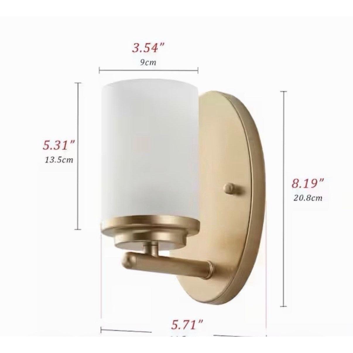 aiwen Modern 4.33" Gold Wall Sconce Contemporary Wall Light Fixture w/ Frosted