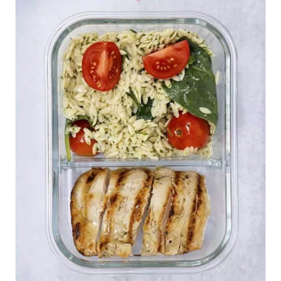 Sedona Kitchen Set of 2, 3 Compartment Glass Food Storage