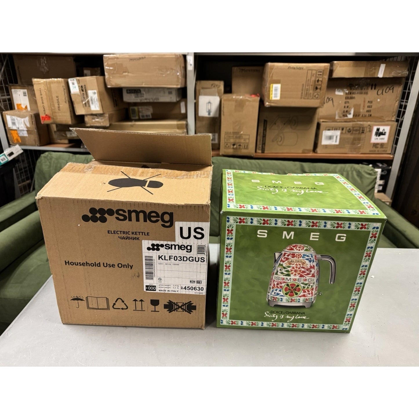 SMEG Dolce & Gabbana Sicily Is My Love Electric Kettle KLF03DGUS 1.7L USED!!