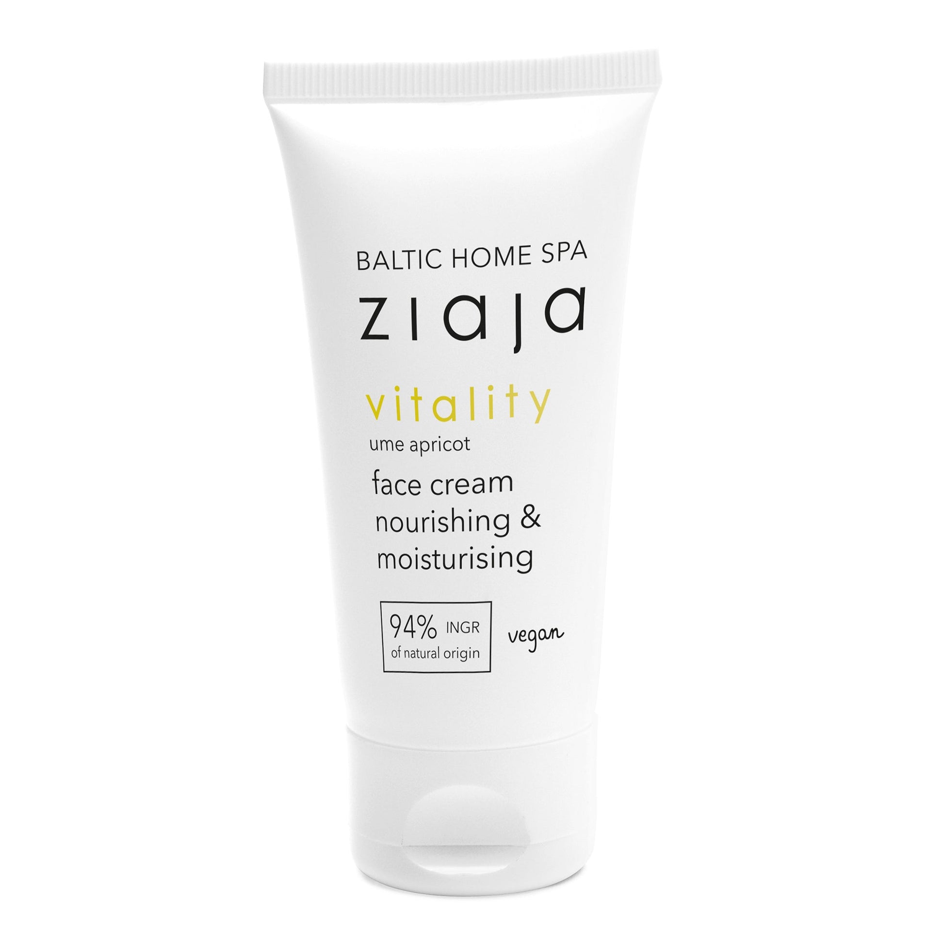 Baltic Home Spa vitality nourishing and moisturizing face cream with 94% natural ingredients in a 50 ml white tube