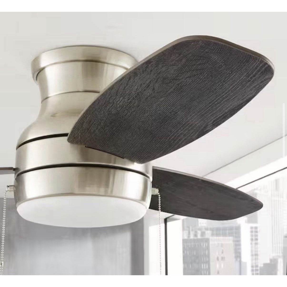 Home Decorators Ashby Park 44 in. LED Brushed Nickel Ceiling Fan w/ Light Kit