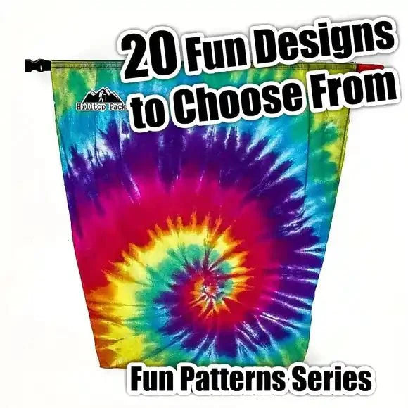 Colorful ultralight food bag with tie-dye fun pattern from Food Bags Fun Patterns Vol #2 collection