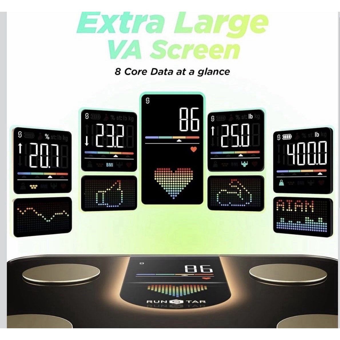 Body Weight Scale - Smart Scale with 8-in-1 VA Display - High Precision
