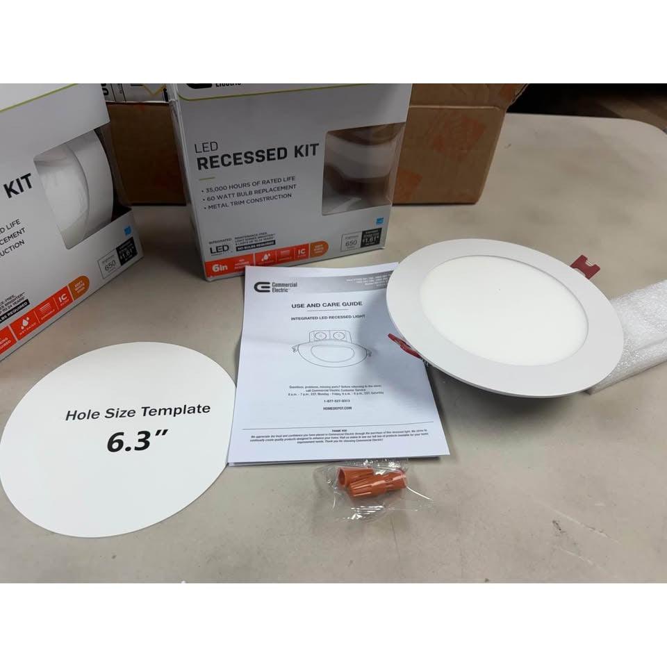 Commercial electric Box on Top Integrated LED 6 in Round Canless Recessed Light for Kitchen Bathroom