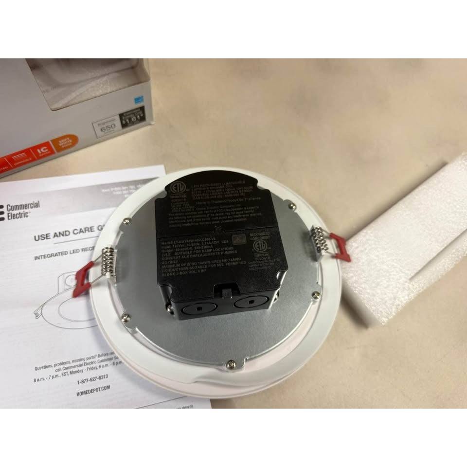 Commercial electric Box on Top Integrated LED 6 in Round Canless Recessed Light for Kitchen Bathroom
