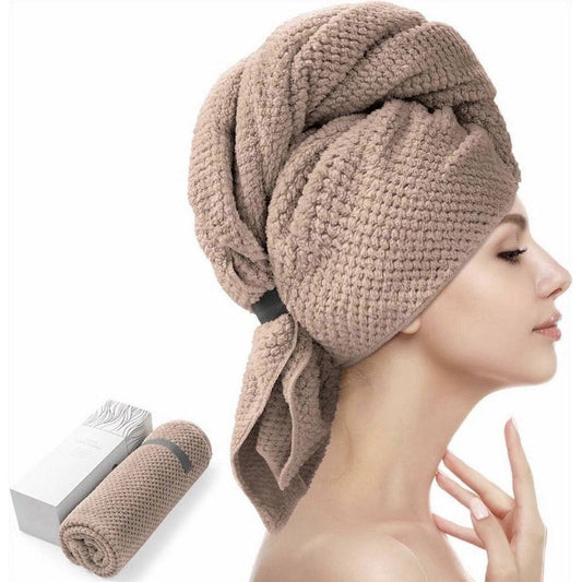 YFONG Large Hair Towel Wrap made of super absorbent microfiber for fast hair drying