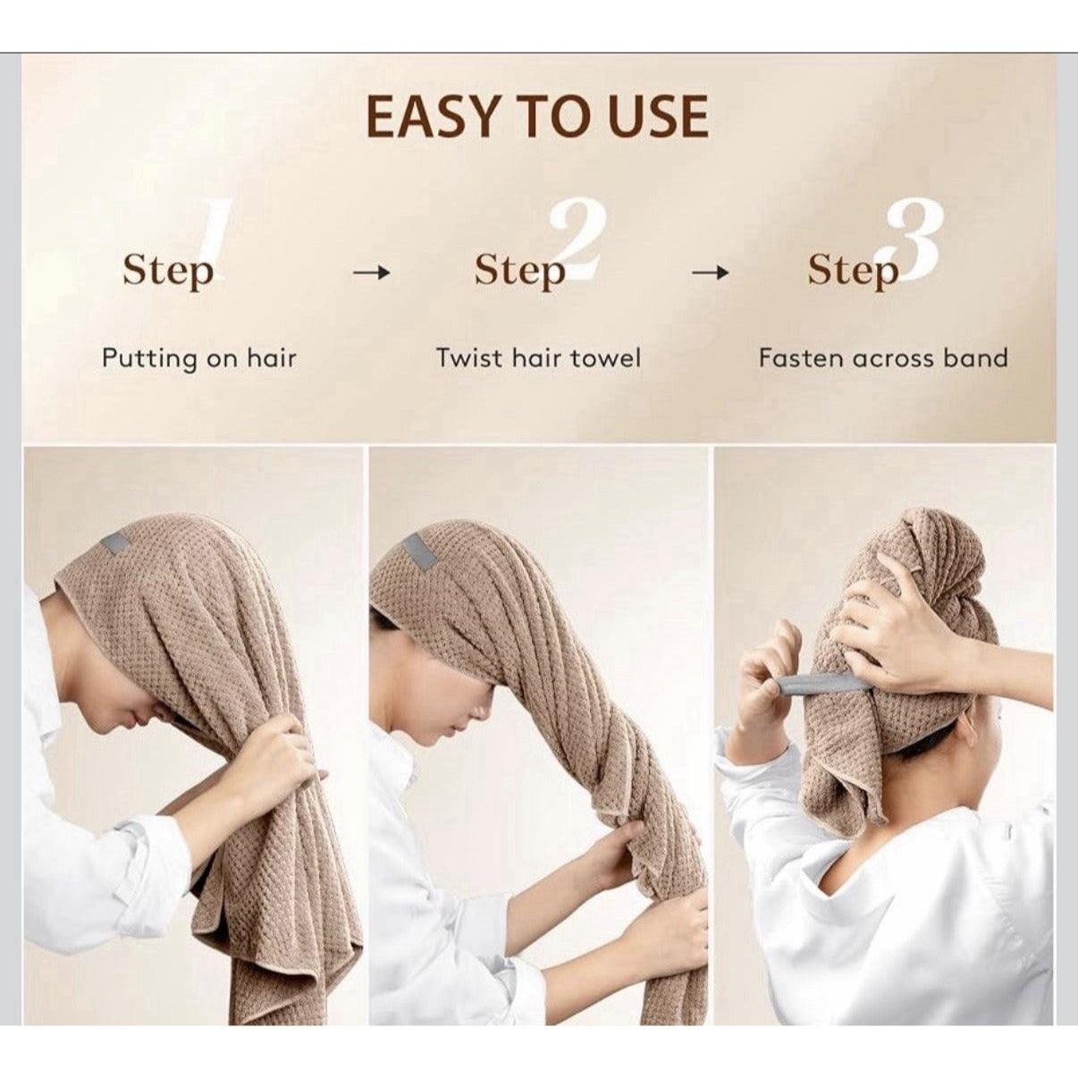 YFONG Large Hair Towel Wrap for Women, Super Absorbent Microfiber Hair Towel
