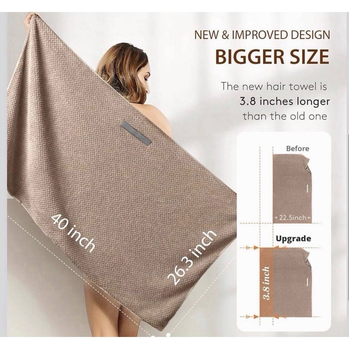 YFONG Large Hair Towel Wrap for Women, Super Absorbent Microfiber Hair Towel