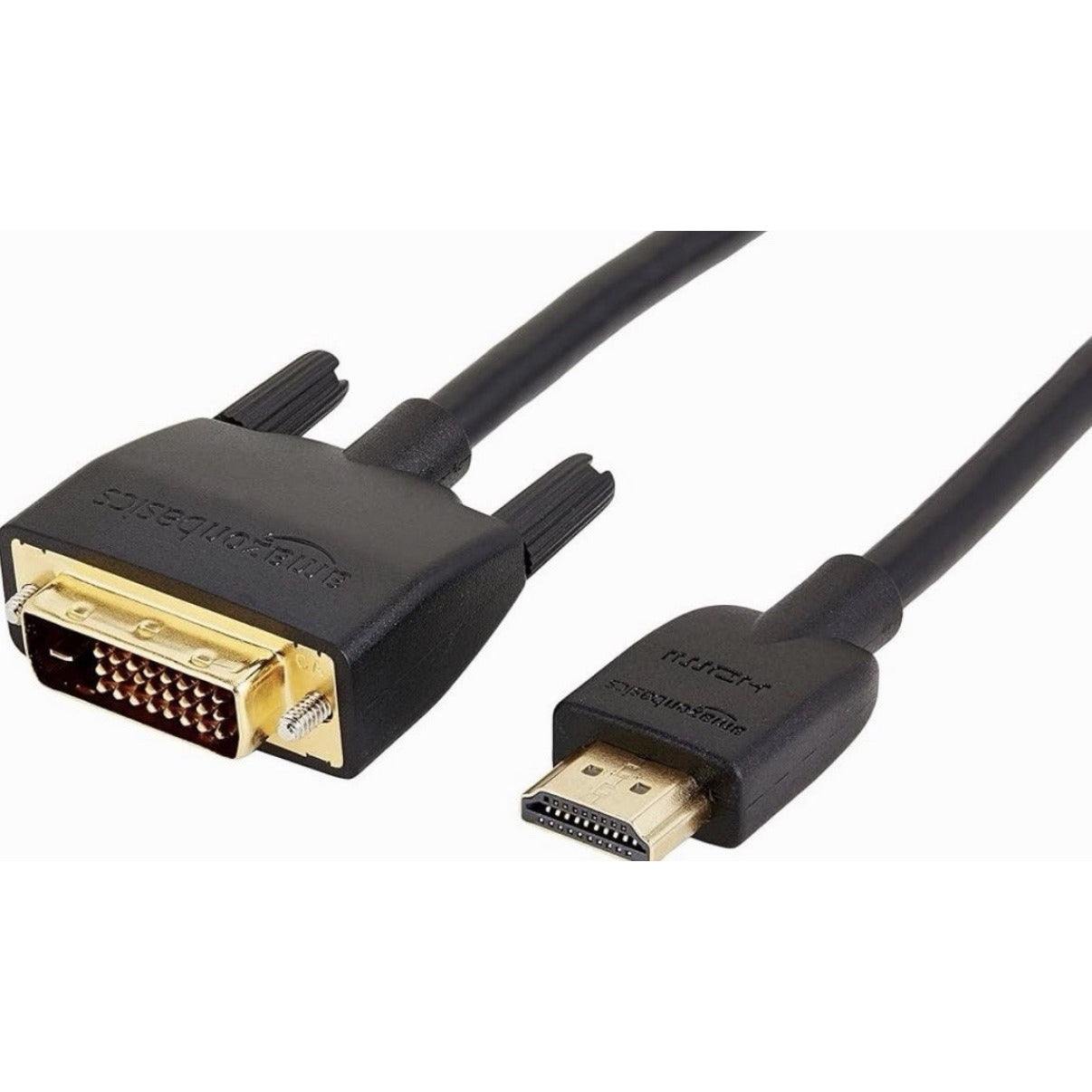 Amazon Basics HDMI A to DVI adapter cable 3ft bi-directional 1080p gold-plated connectors