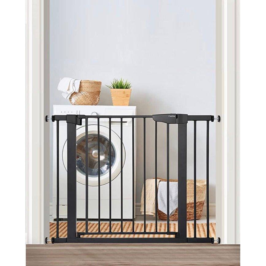Mom's Choice Awards Winner-Cumbor 29.7"-40.6" Width Auto Close Safety Baby Gate, Durable Extra Wide Dog Gate for Stairs, Doorways, Easy Walk Thru Pet Gate for House, Child Gate Includes 4 Wall Cups - Selzalot