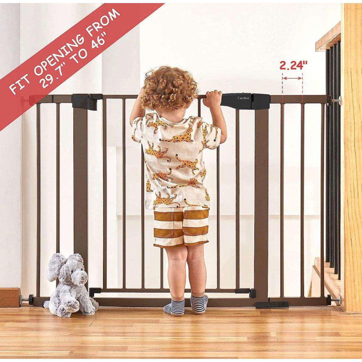 Mom's Choice Awards Winner-Cumbor 29.7-46" Auto Close Baby Gate for Stairs - Selzalot