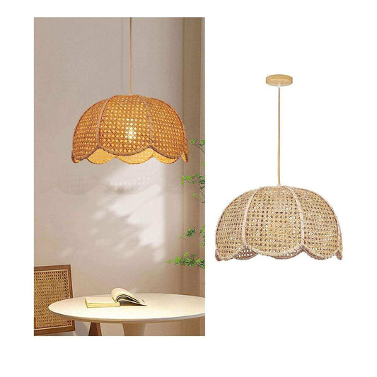 Arturesthome Indoor Hanging Ceiling Light Fixture with Hand Woven Vintage Lotus Flower Design.