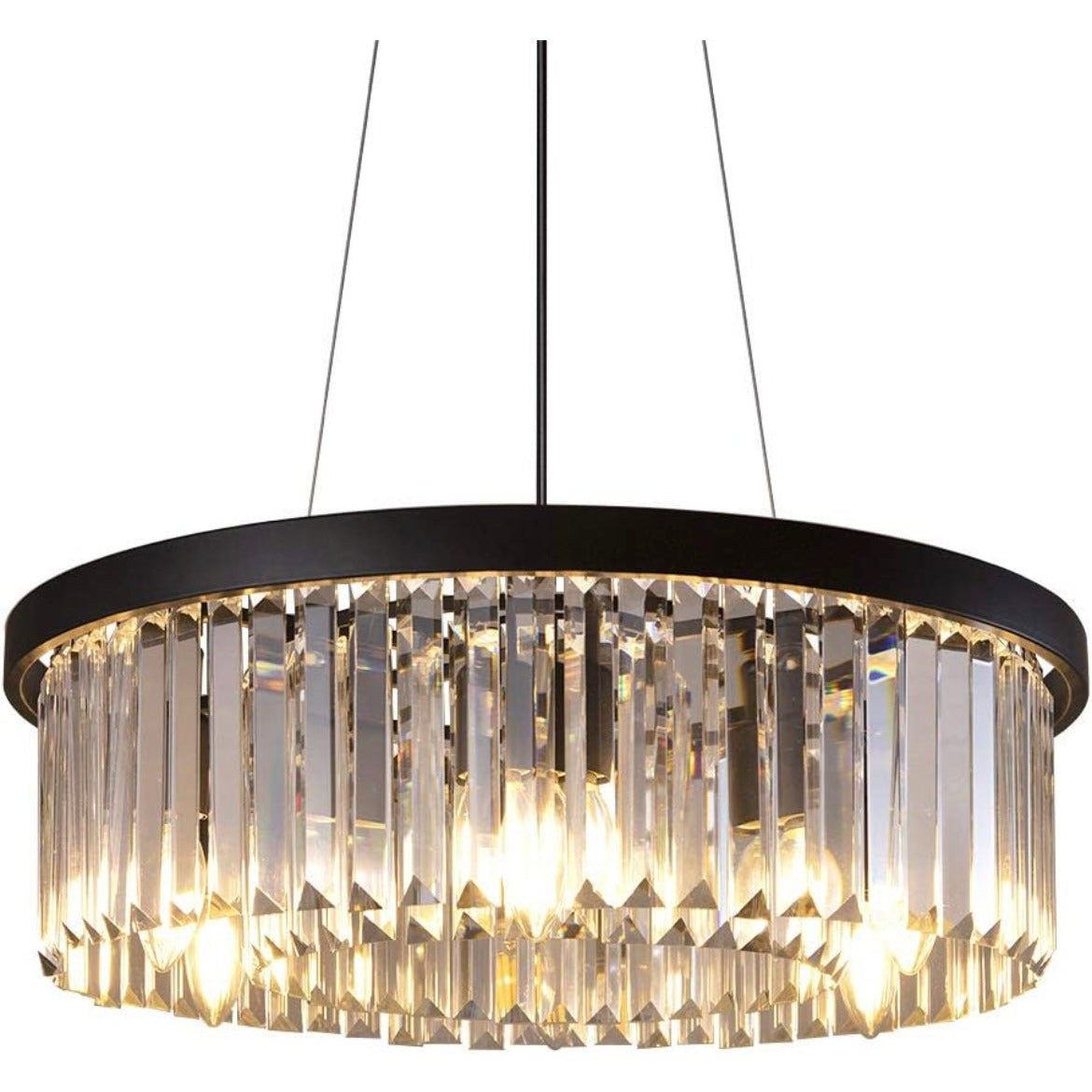 Wellmet Modern Crystal Chandelier for Dining Room, 6 Lights Black Farmhouse Crystal Pendant Light, Vintage Ceiling Lighting Fixture for Kitchen Island, Living Room, Bedroom, Hallway, Foyer, W-21.65”… - Selzalot