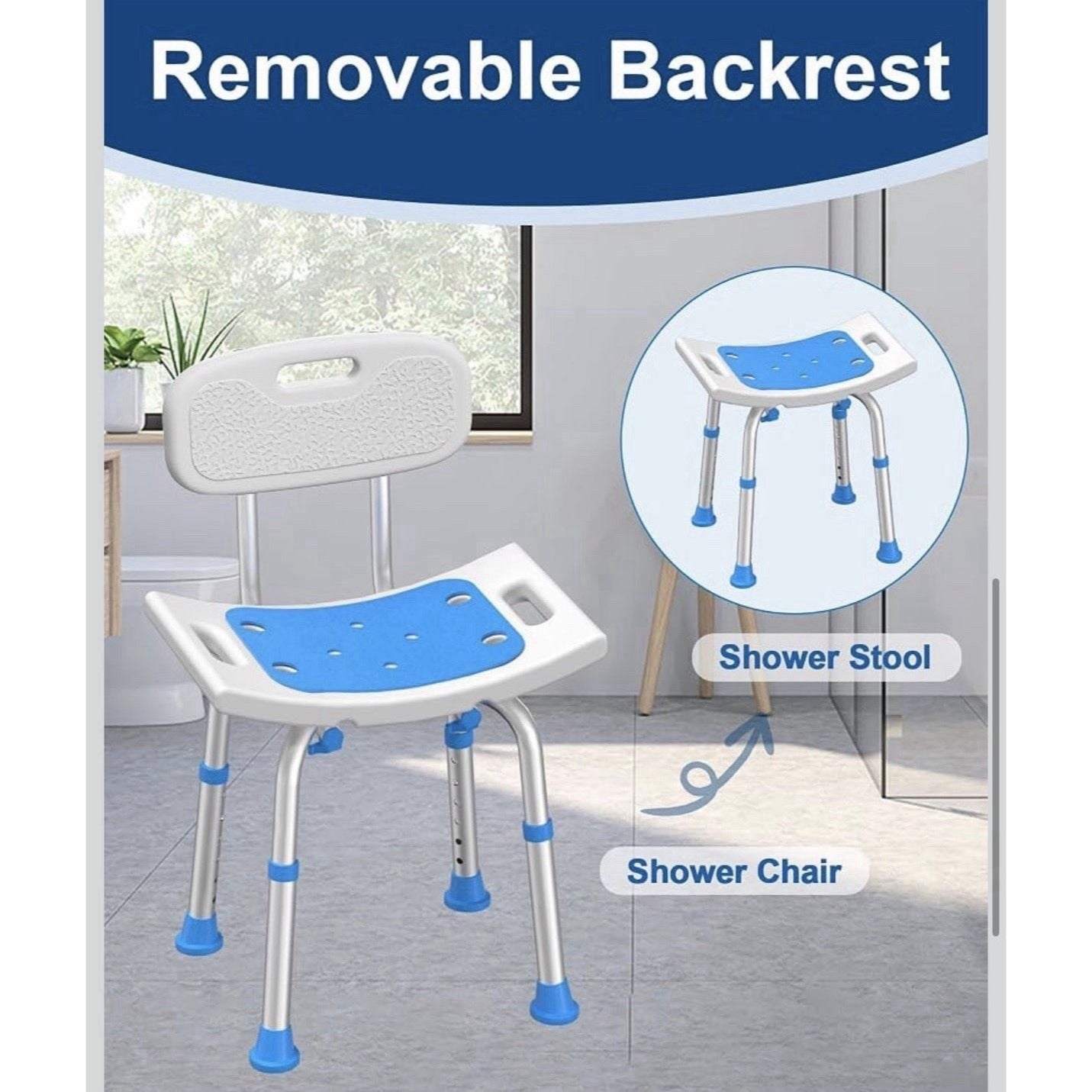 Homland Shower Chair For Inside Shower Removable Back 400 Lbs Heavy Duty Bath