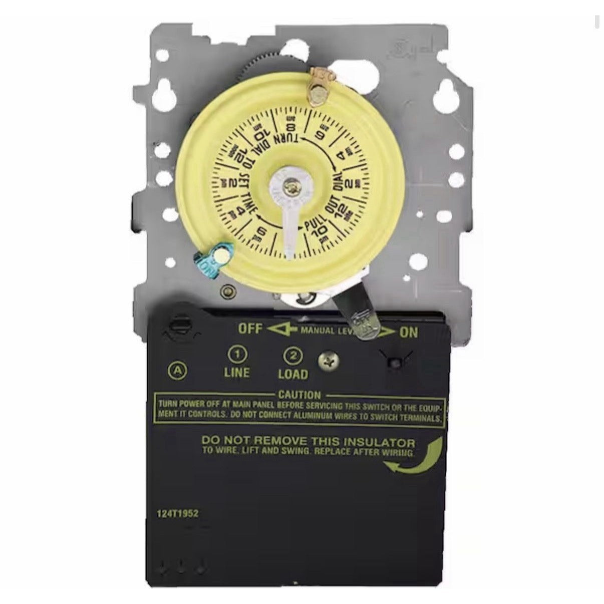 Intermatic T100 Series 40 Amp 24-Hour Mechanical Timer gray compact switch panel