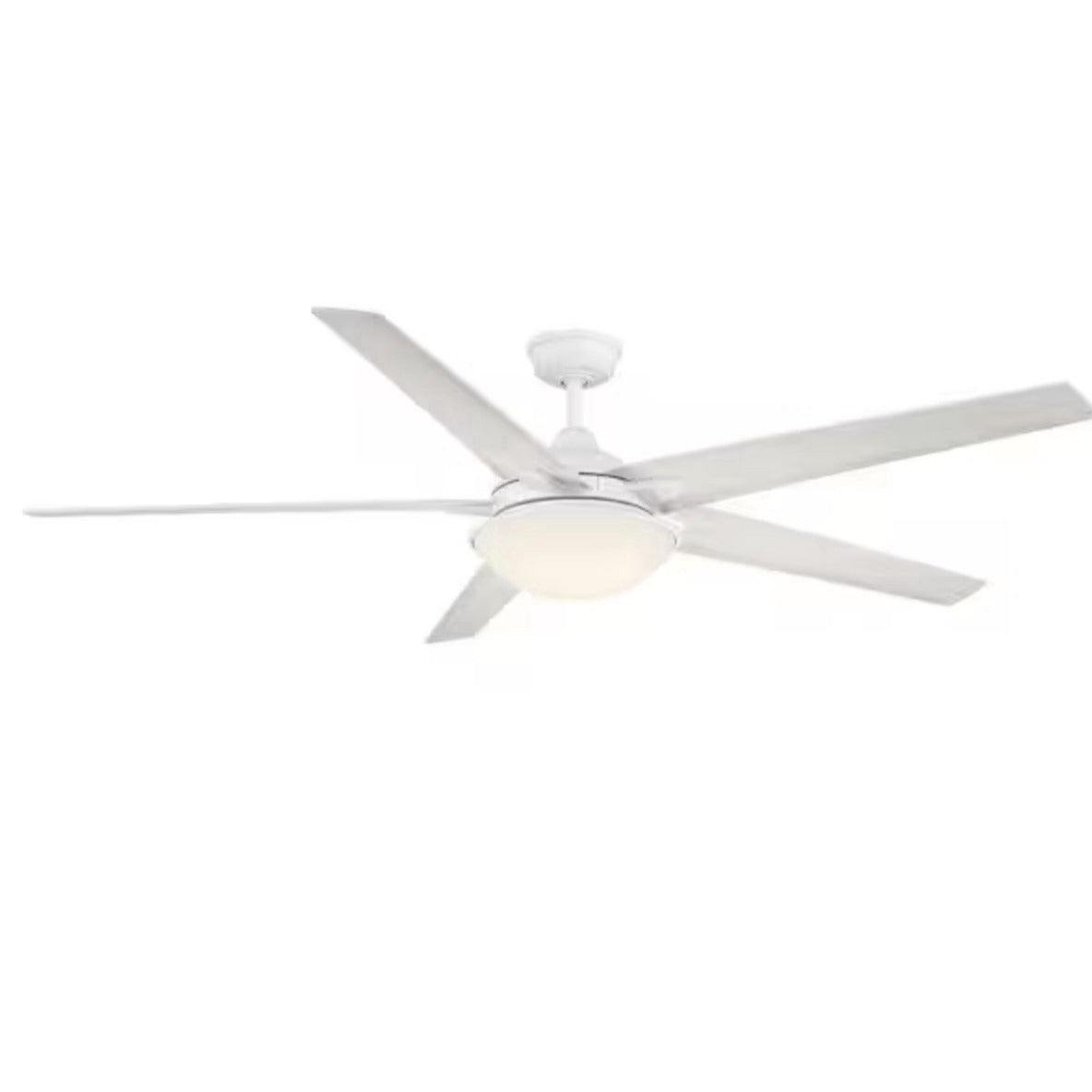 Hampton Bay Belvoy 70 in. Indoor Matte White Ceiling Fan Adjustable White LED