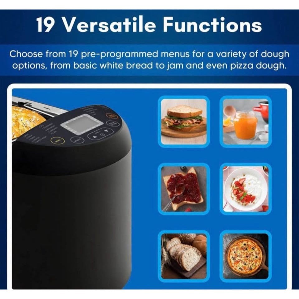 Elite Cuisine Programmable Bread Machine with 19