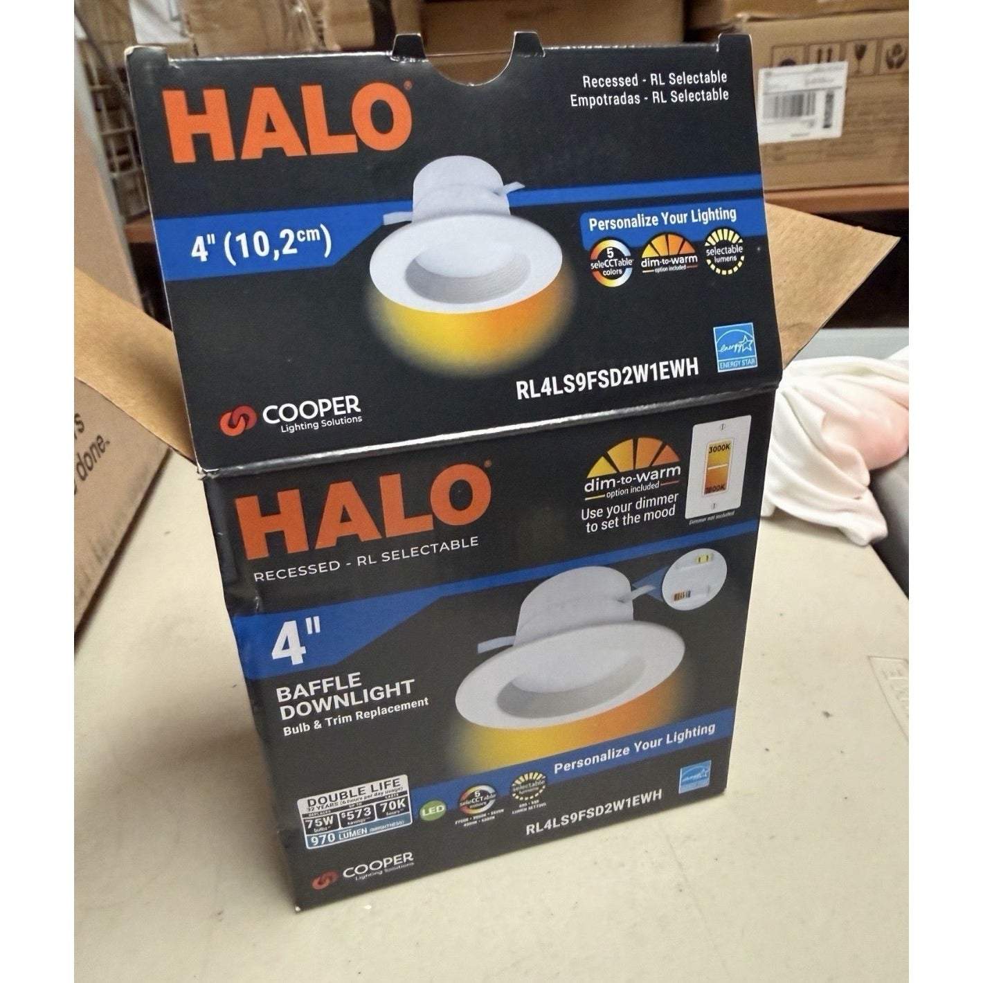 Halo RL 4 In. Canless Recessed LED Downlight, 600/900Lm, 5CCT RL4LS9FSD2W1EWH