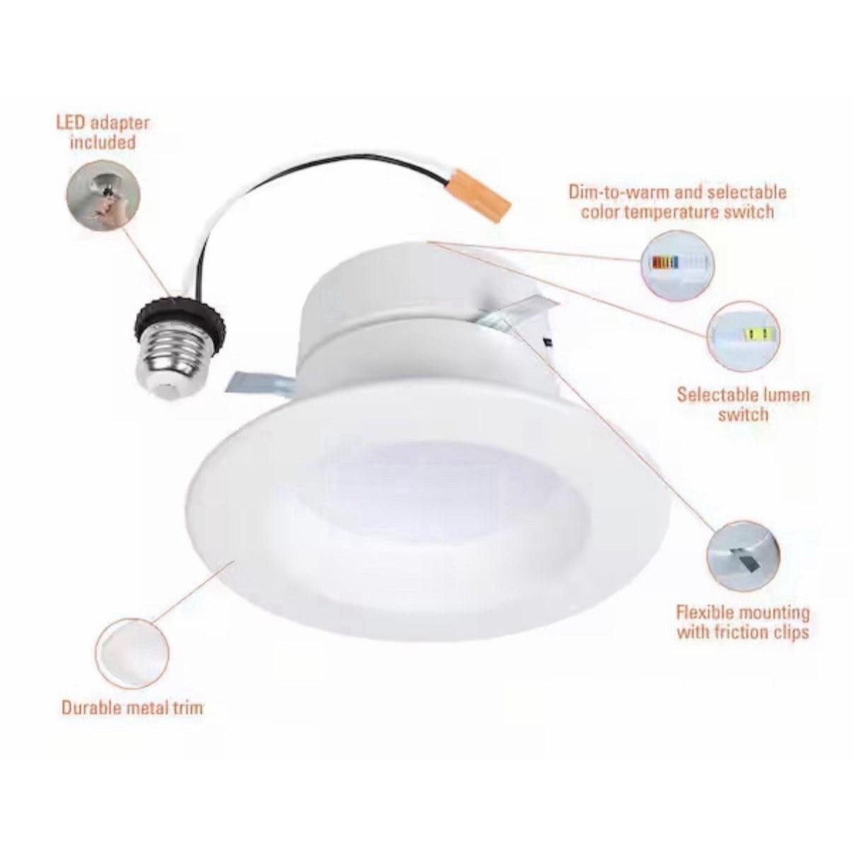 Halo RL 4 In. Canless Recessed LED Downlight, 600/900Lm, 5CCT RL4LS9FSD2W1EWH