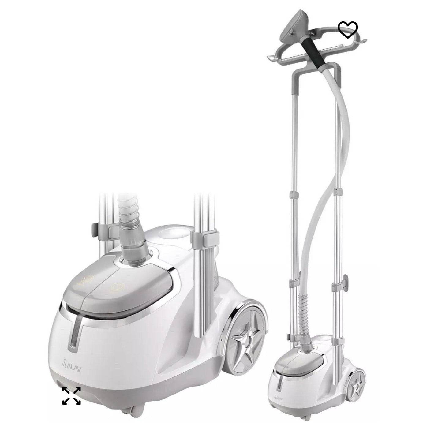 SALAV GS45-DJ Silver Garment Steamer with dual telescopic bar and 1500W power in open box condition