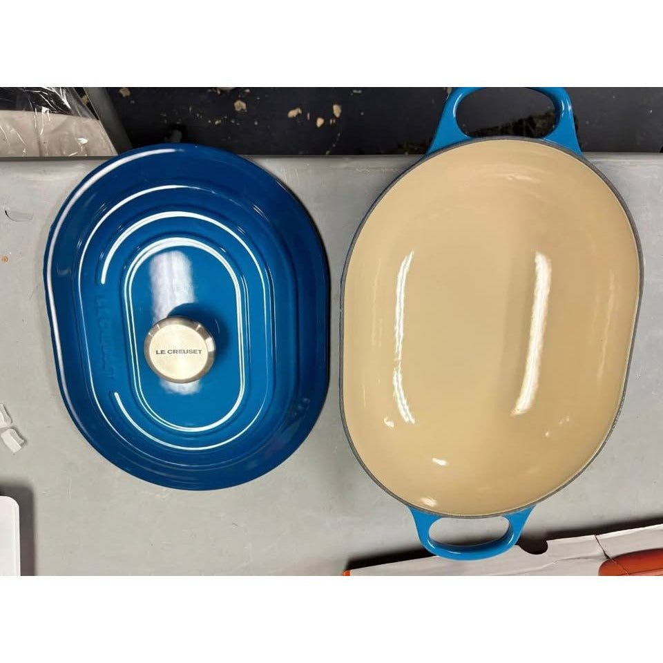 Le Creuset Enameled Cast Iron Signature Oval Casserole with Lid, 3.75 Quart, Marseille