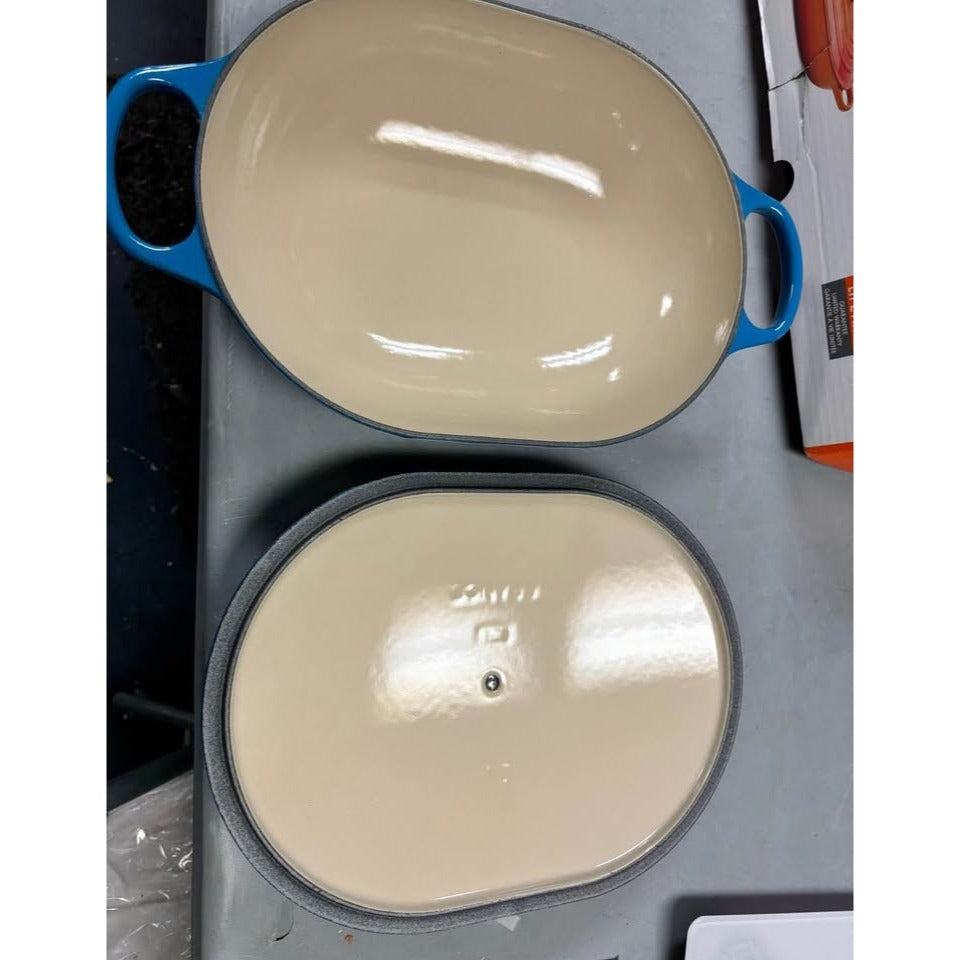 Le Creuset Enameled Cast Iron Signature Oval Casserole with Lid, 3.75 Quart, Marseille